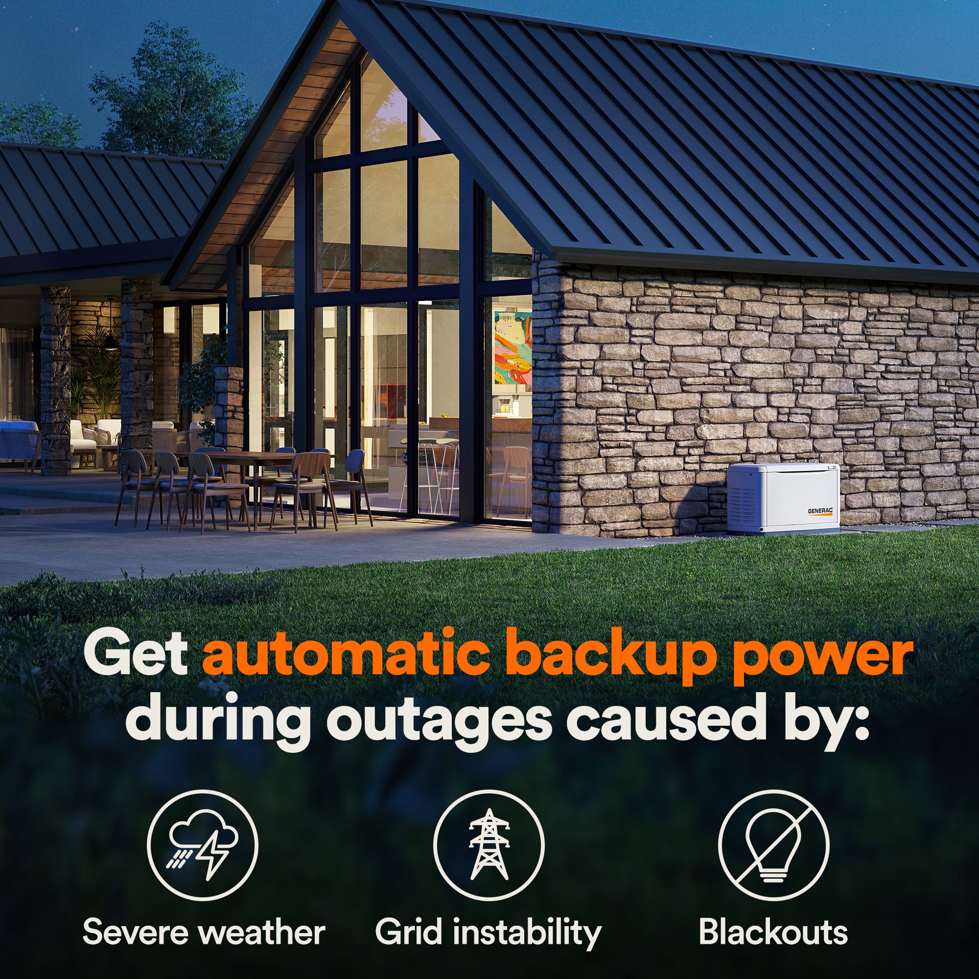 Generac Guardian 22kW Standby Generator with Whole House Switch (WiFi)