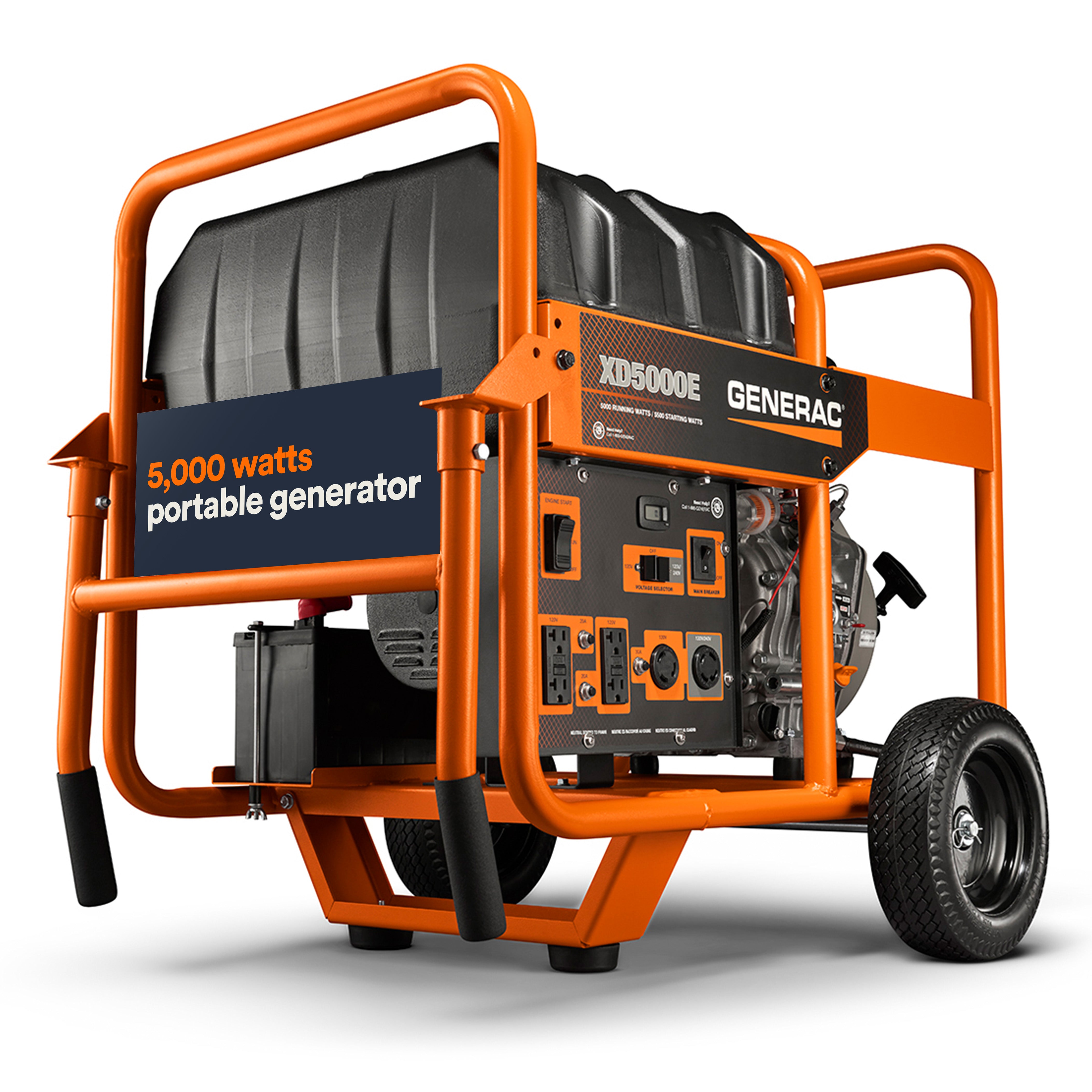 Generac Portable Generator, 5000W | Diesel