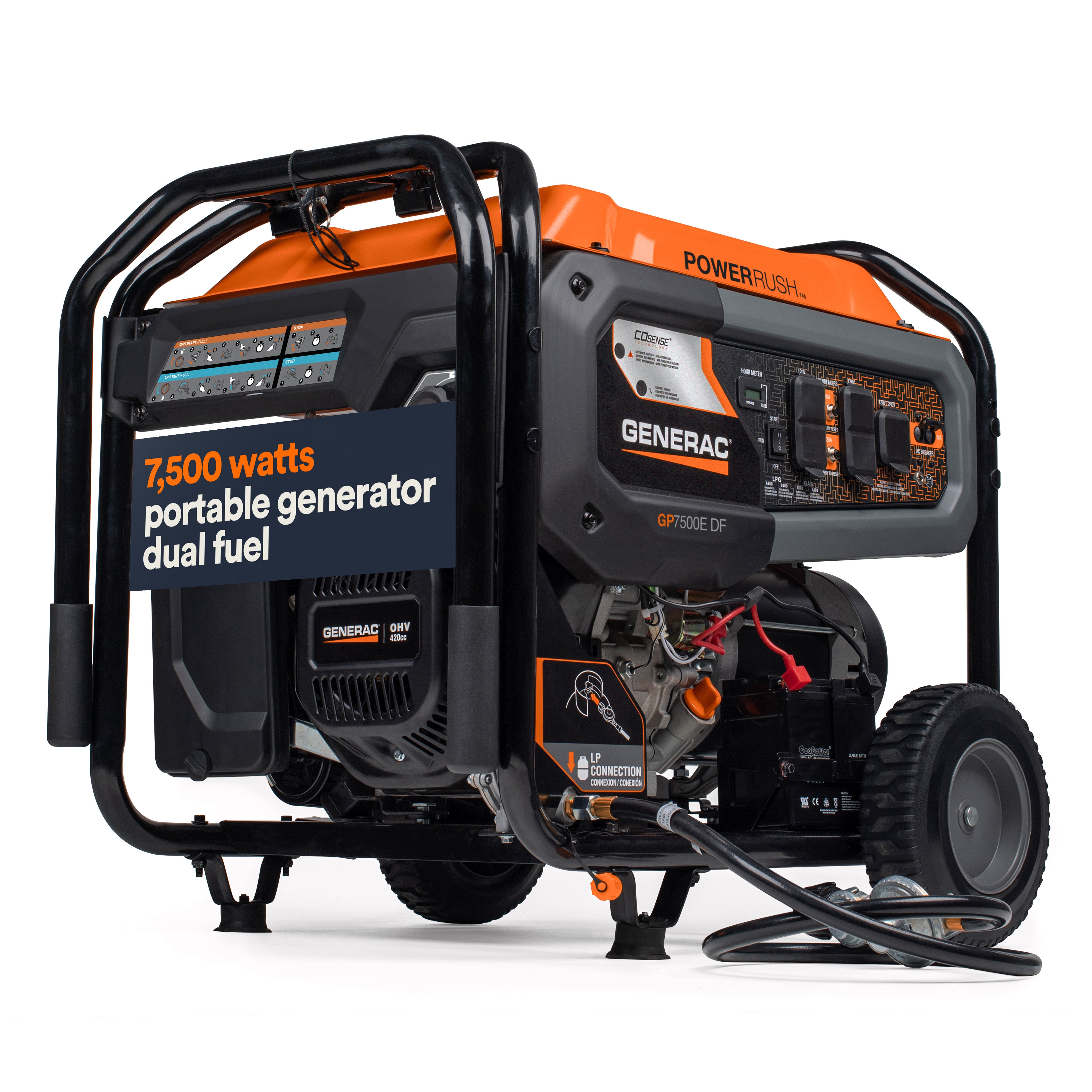 Generac Portable Generator, 7500W