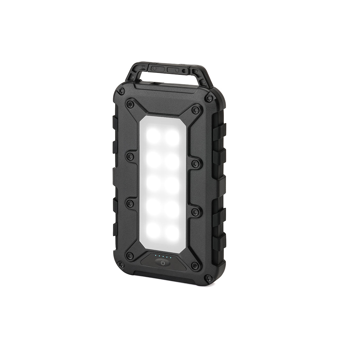 Lion Cub rugged power bank front with LEDs