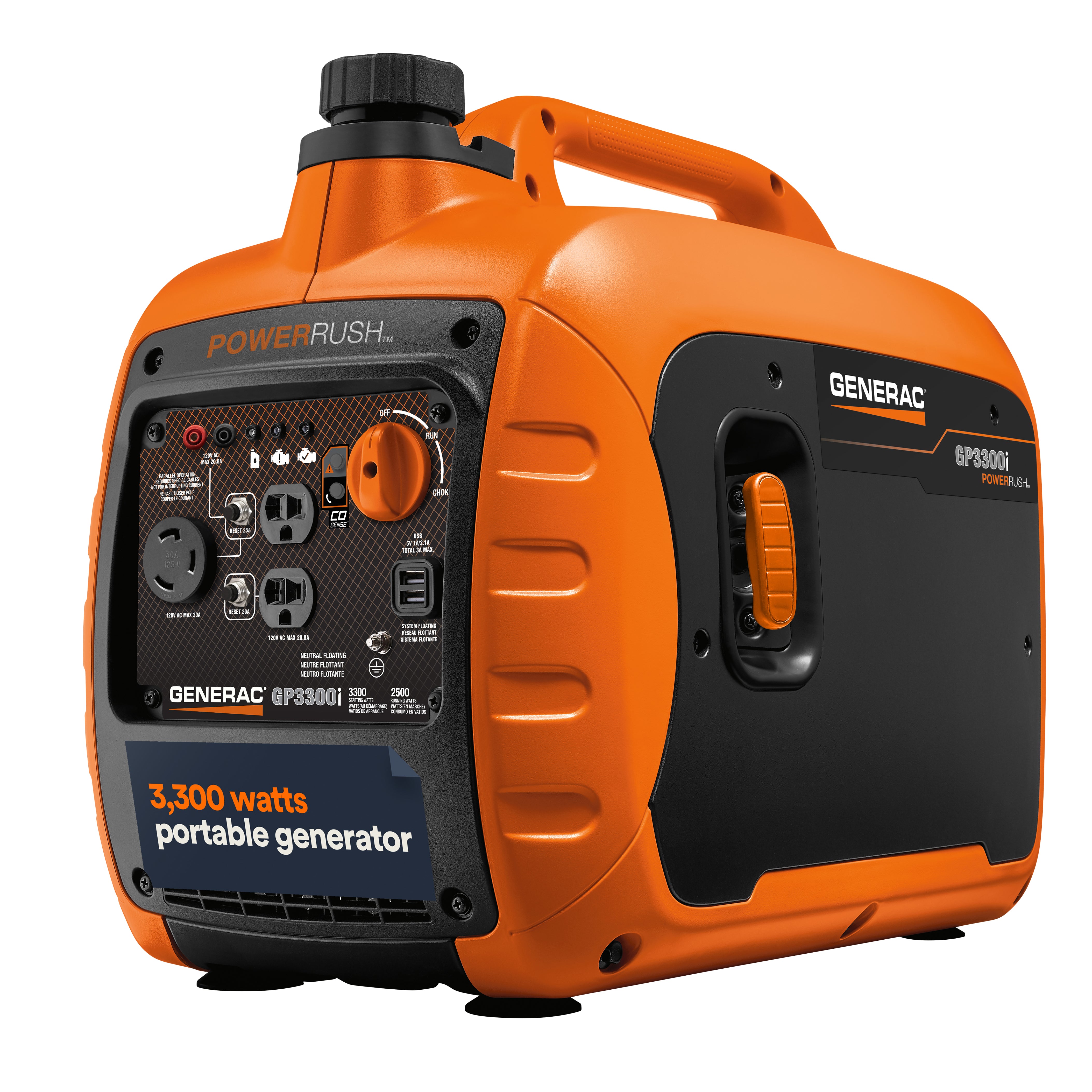 Portable Inverter Generator, 3300i | With COsense 49ST/CSA